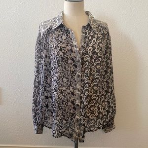 Beautiful sheer button up blouse